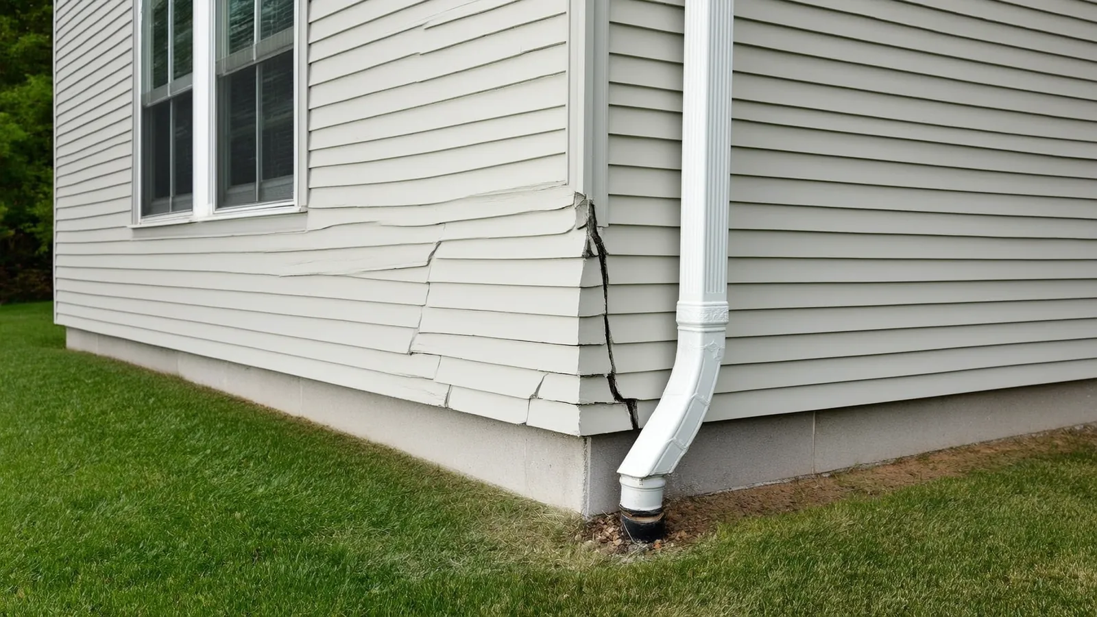 Stair-step brick cracks on a Knoxville TN home exterior indicating foundation settlement